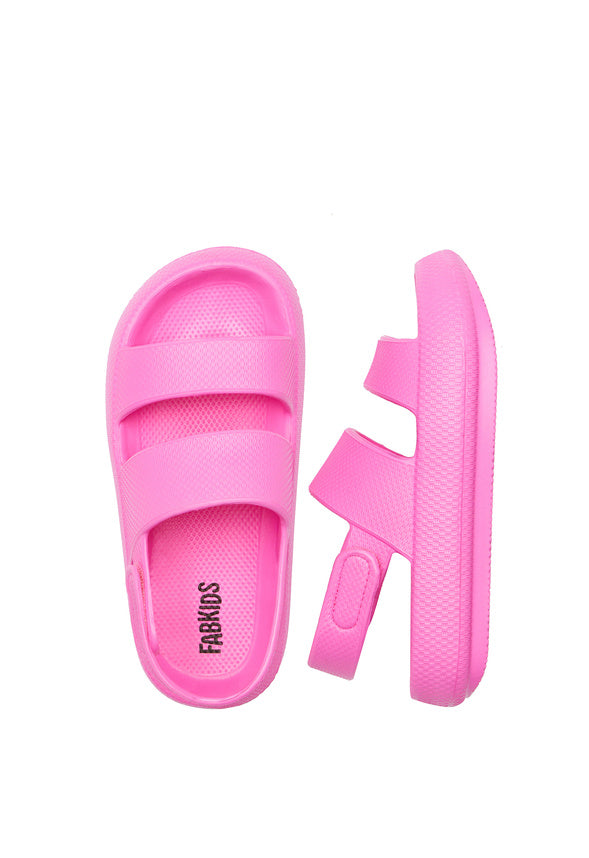 Double Strap Pillow Slide Sandal Pink