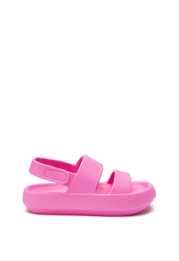 Double Strap Pillow Slide Sandal Pink