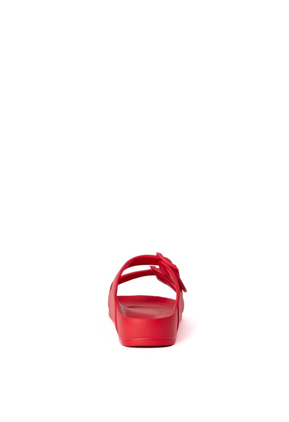 Rubber Buckle Slide Sandal Red