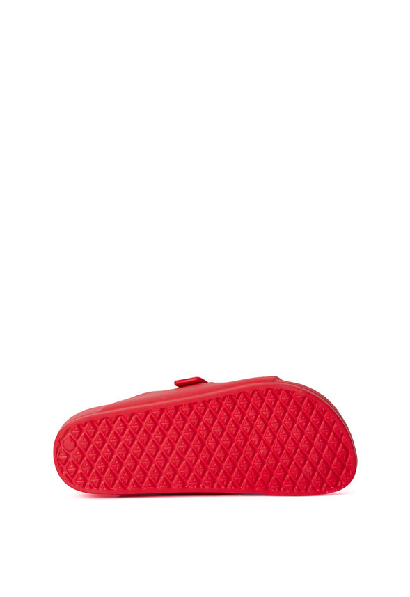 Rubber Buckle Slide Sandal Red