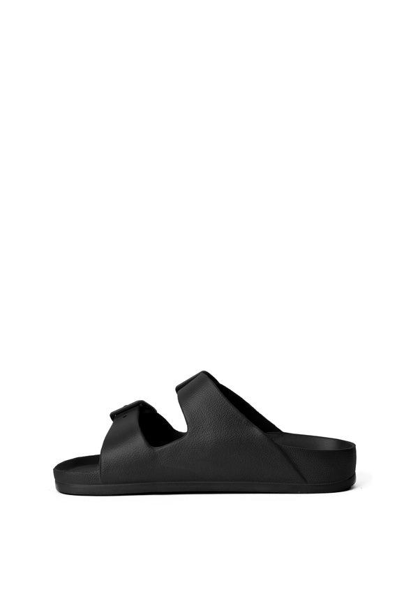 Rubber Buckle Slide Sandal Black