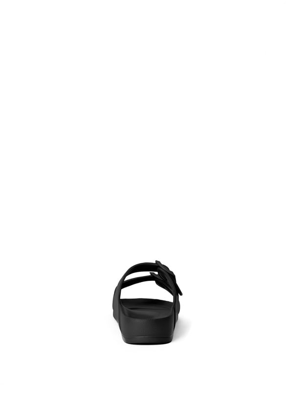 Rubber Buckle Slide Sandal Black