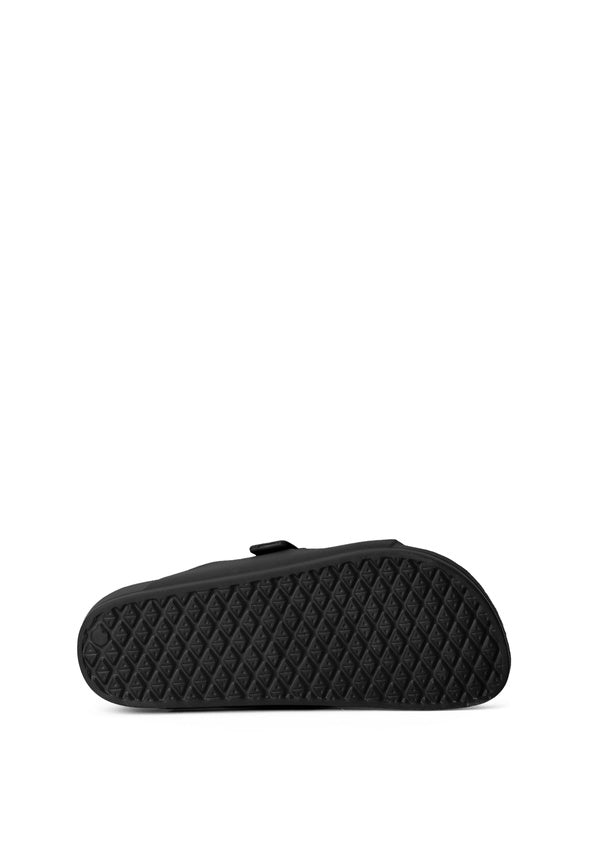 Rubber Buckle Slide Sandal Black