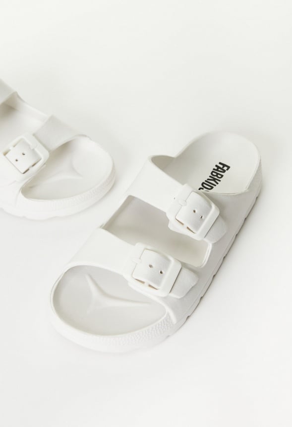 Rubber Buckle Sandal White