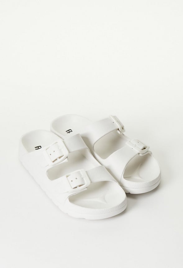 Rubber Buckle Sandal White