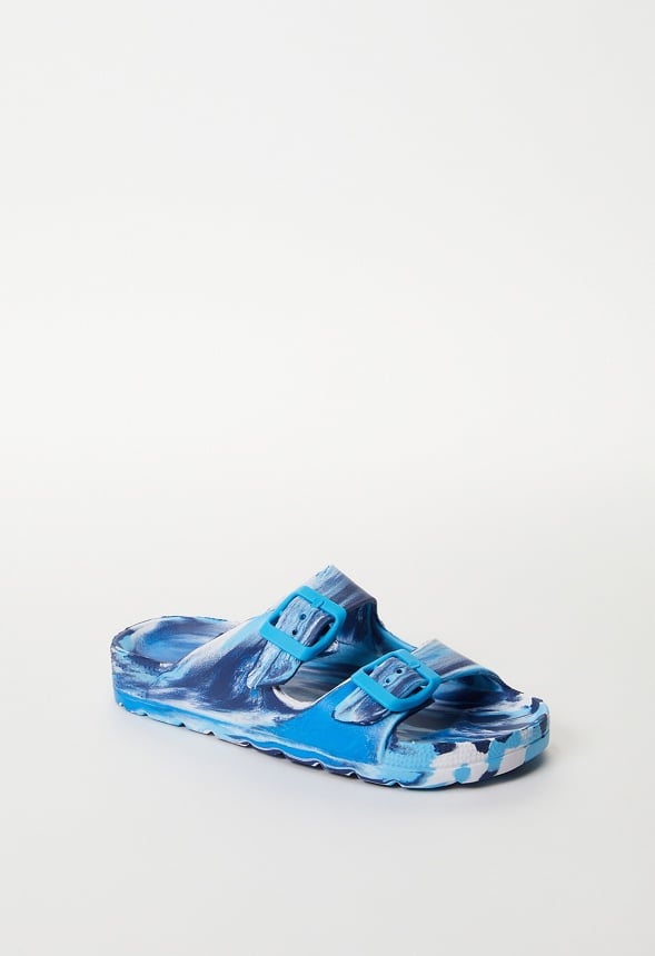 Buckle Slide Sandal Blue