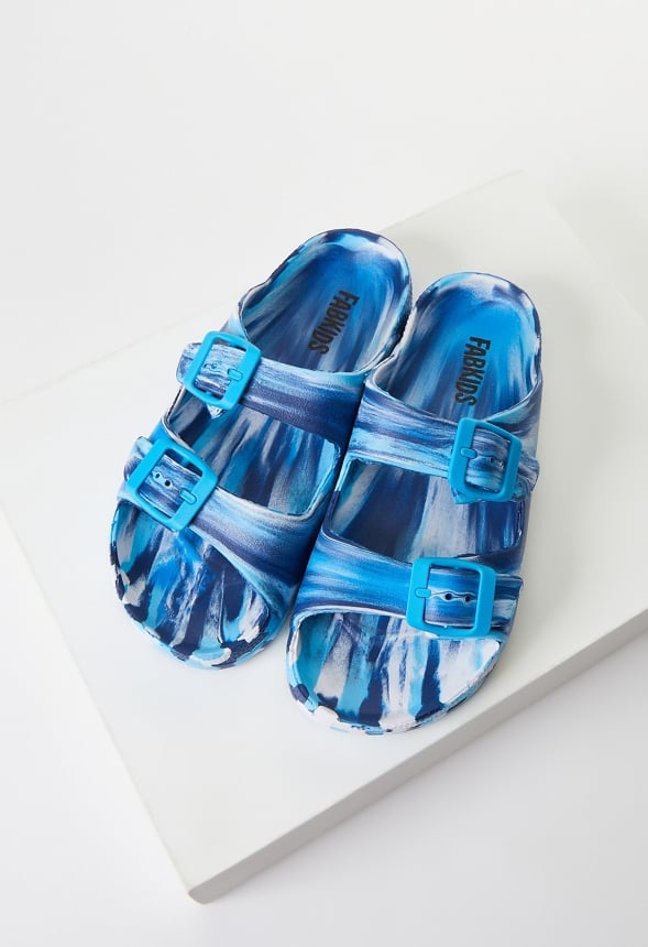 Buckle Slide Sandal Blue