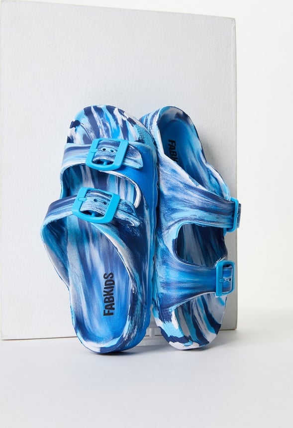 Buckle Slide Sandal Blue