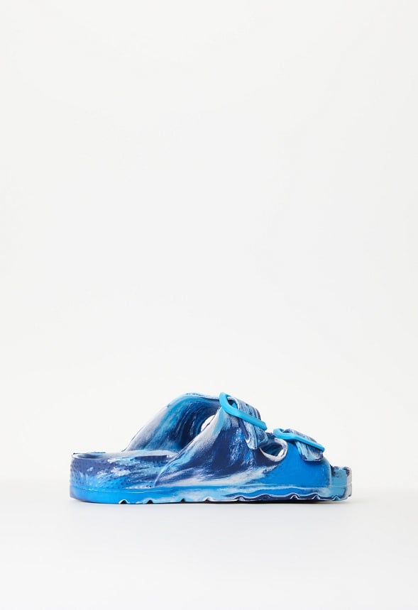Buckle Slide Sandal Blue