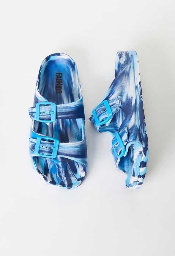 Buckle Slide Sandal Blue