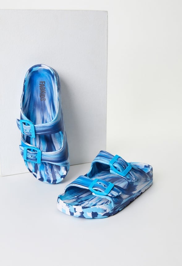 Buckle Slide Sandal Blue