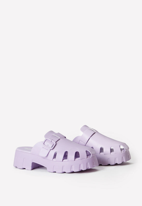 Heeled Clog Sandal Purple
