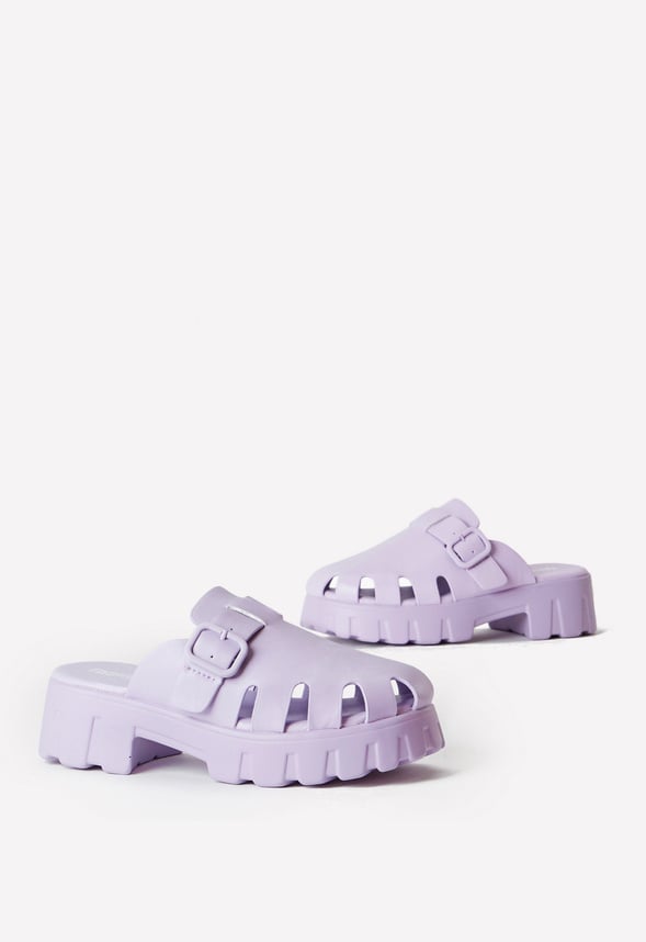 Heeled Clog Sandal Purple