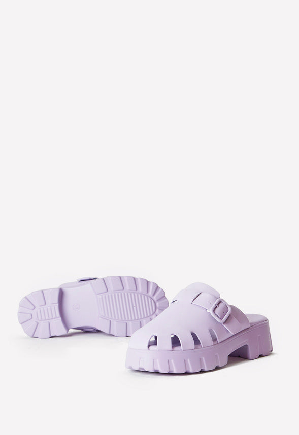 Heeled Clog Sandal Purple