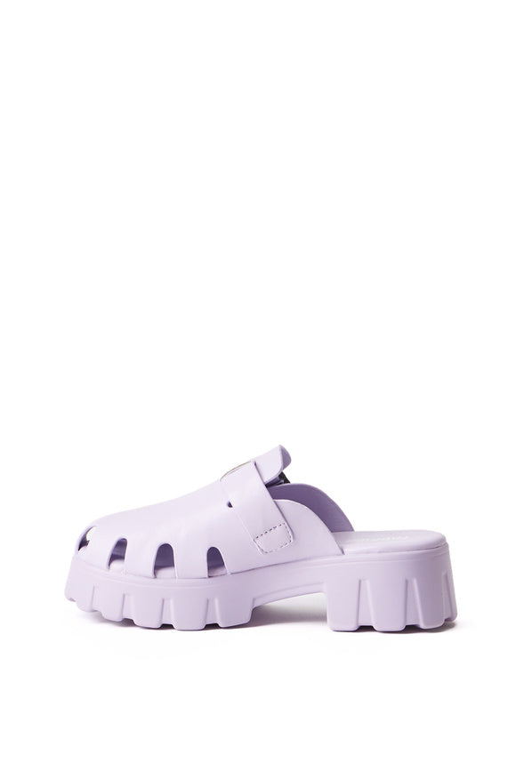 Heeled Clog Sandal Purple