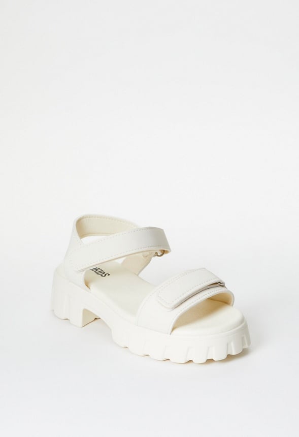 Chunky Heeled Sandal White