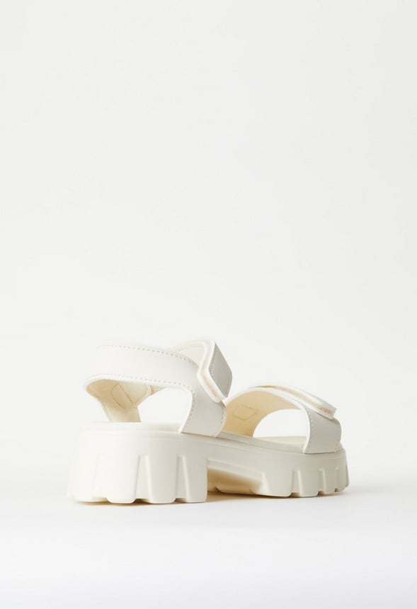 Chunky Heeled Sandal White