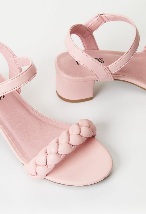 Braided Heeled Sandal Pink