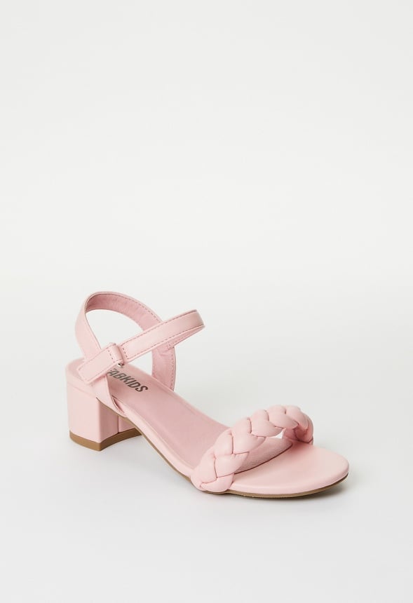Braided Heeled Sandal Pink