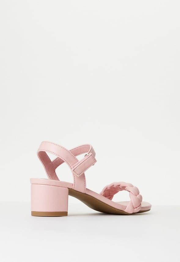 Braided Heeled Sandal Pink