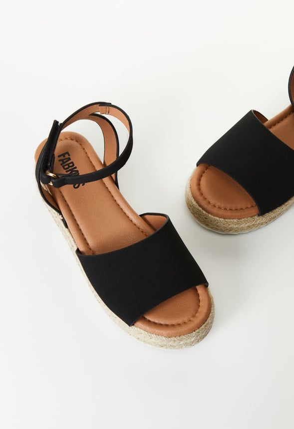 Single Strap Espadrille Sandal Black