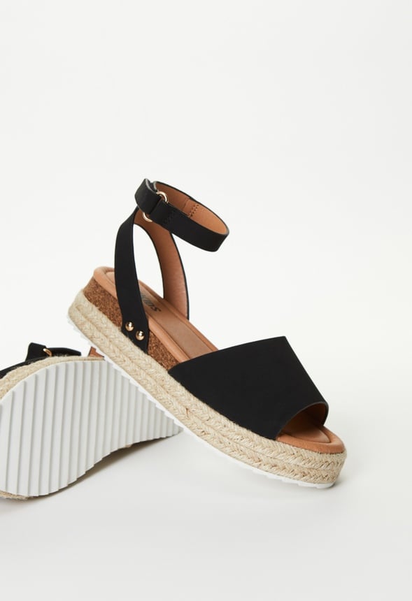 Single Strap Espadrille Sandal Black
