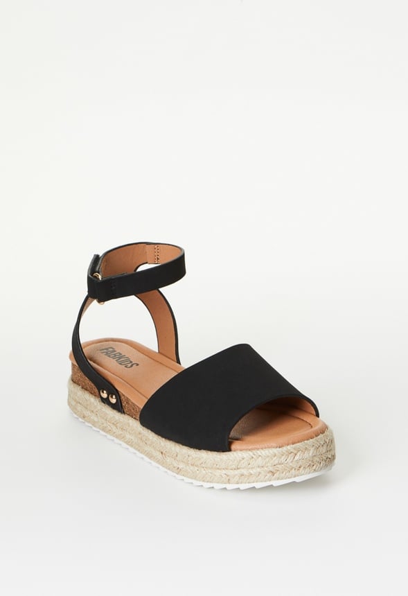 Single Strap Espadrille Sandal Black