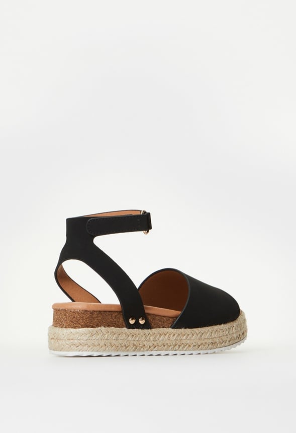 Single Strap Espadrille Sandal Black