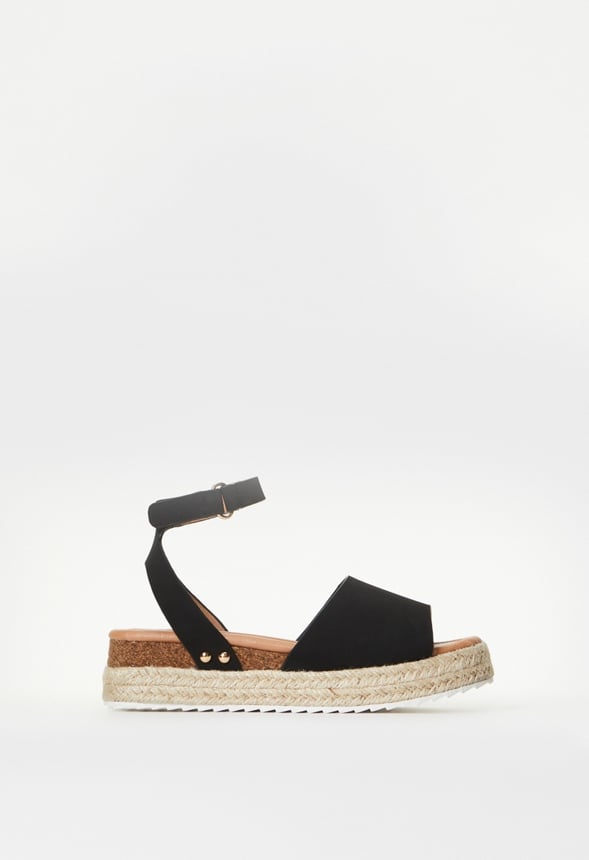 Single Strap Espadrille Sandal Black