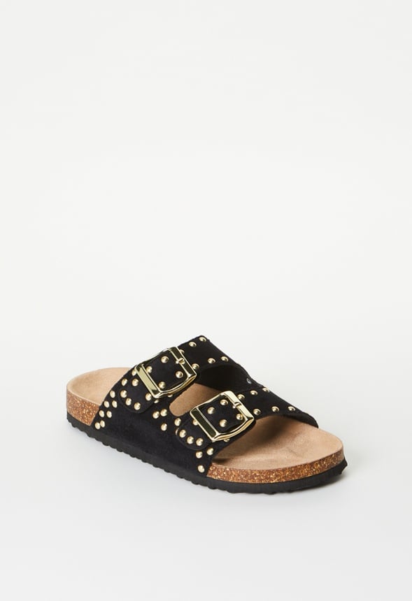 Studded Corksole Sandal Black