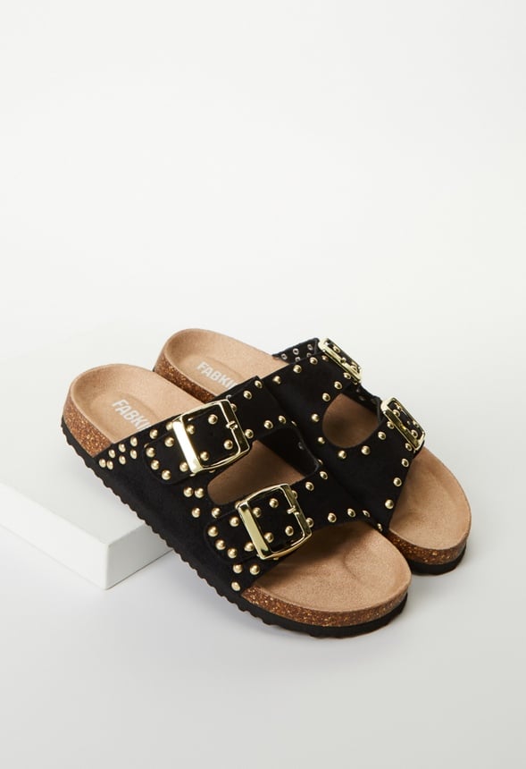 Studded Corksole Sandal Black