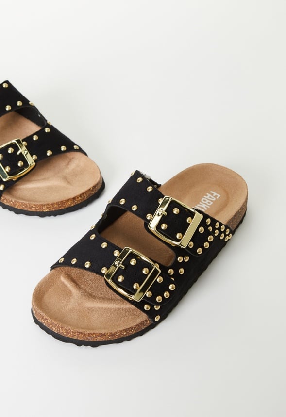Studded Corksole Sandal Black