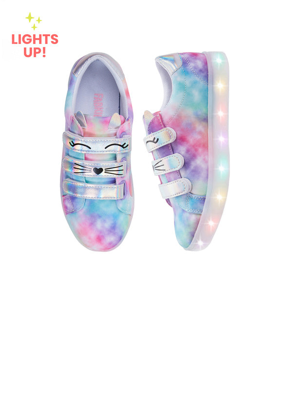 Tie Dye Light Up Cat Sneaker Multi