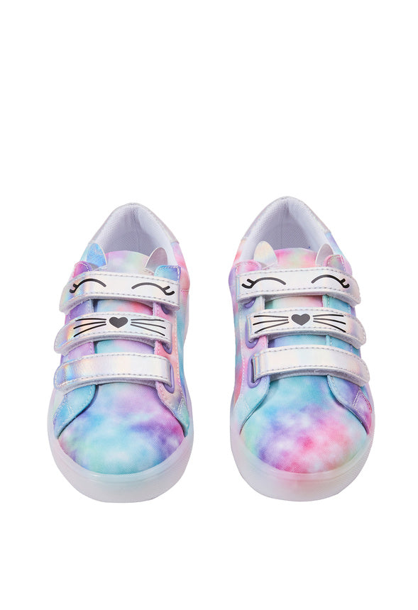 Tie Dye Light Up Cat Sneaker Multi
