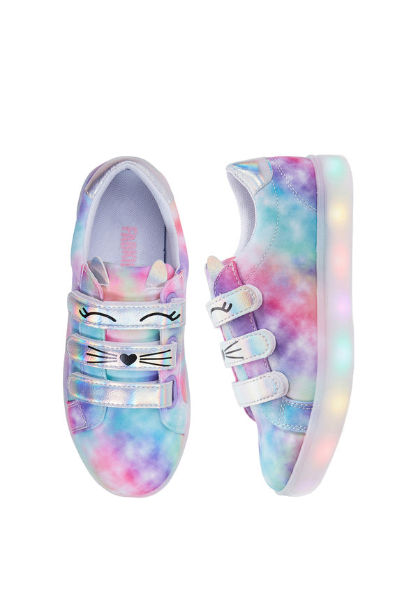 Tie Dye Light Up Cat Sneaker Multi