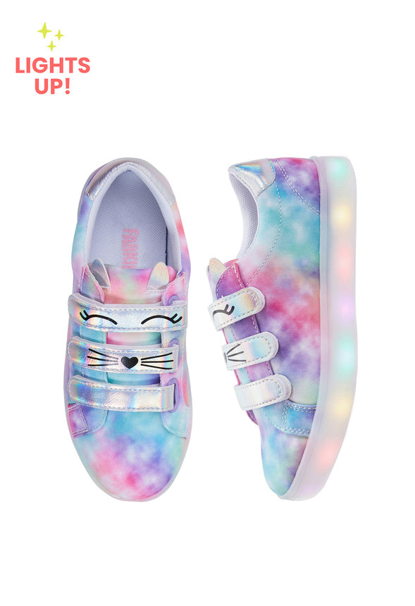 Tie Dye Light Up Cat Sneaker Multi