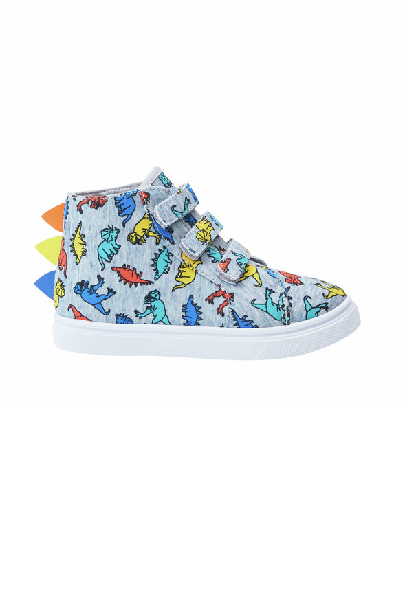 3D Dino Light Up High Top Sneaker Grey