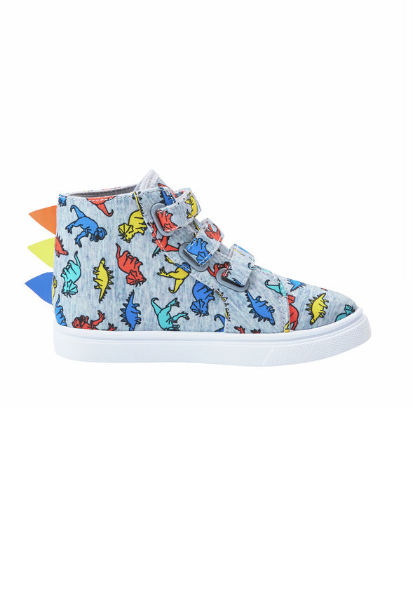 3D Dino Light Up High Top Sneaker Grey
