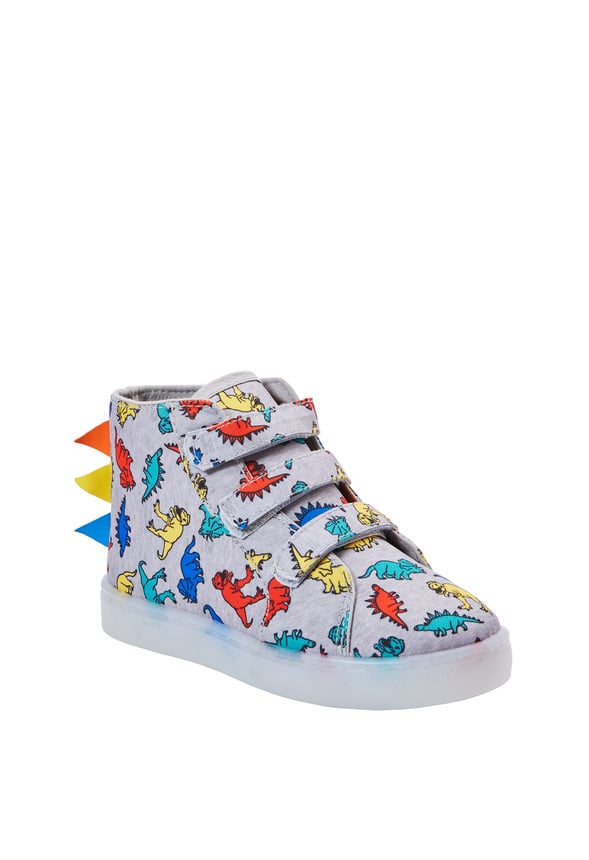 3D Dino Light Up High Top Sneaker Grey