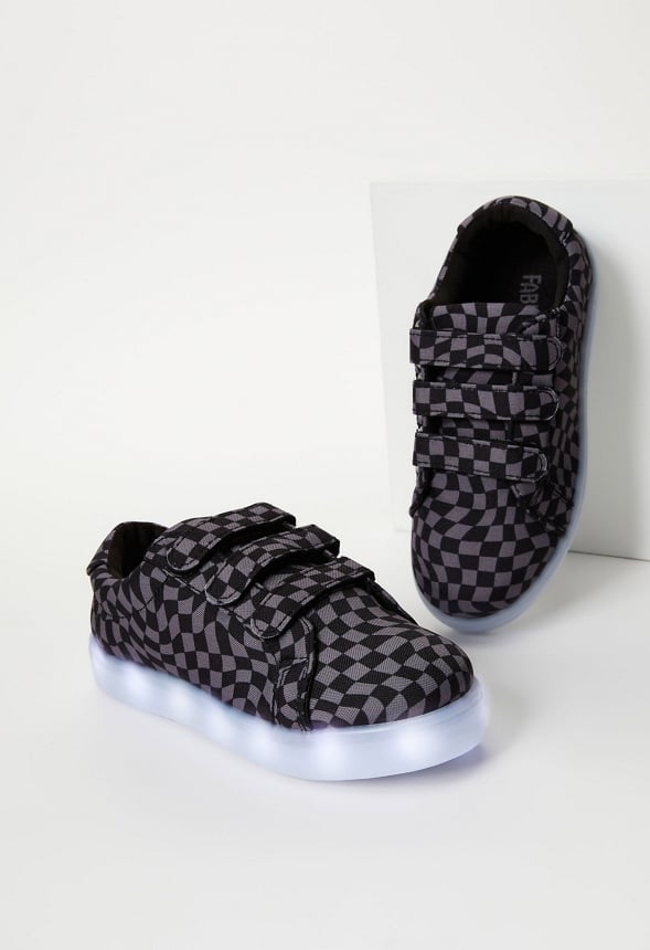 Checkered Light Up Sneaker Black