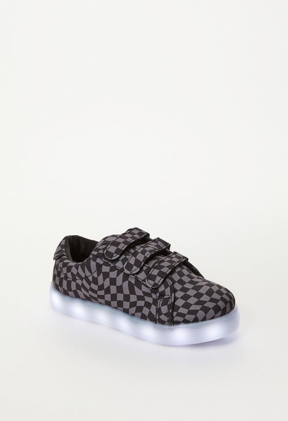 Checkered Light Up Sneaker Black