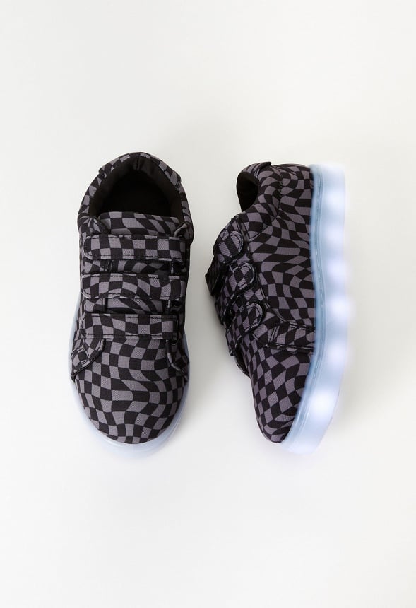 Checkered Light Up Sneaker Black