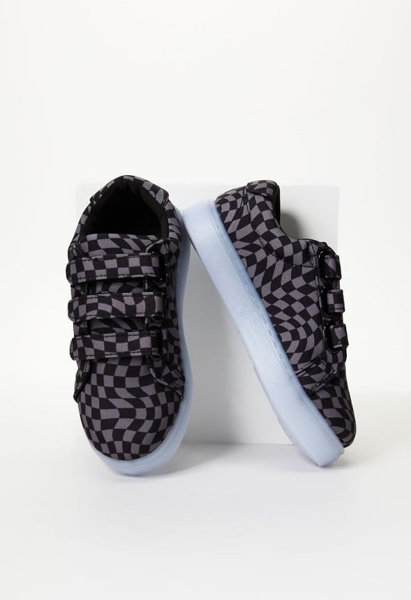 Checkered Light Up Sneaker Black