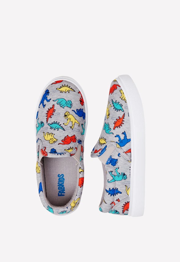 Dino Print Slip On Sneaker Grey Dino