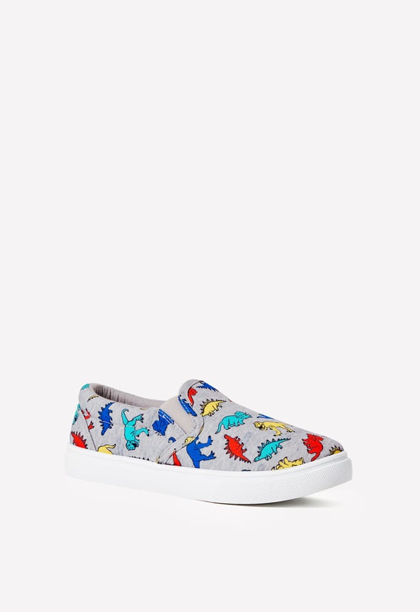 Dino Print Slip On Sneaker Grey Dino