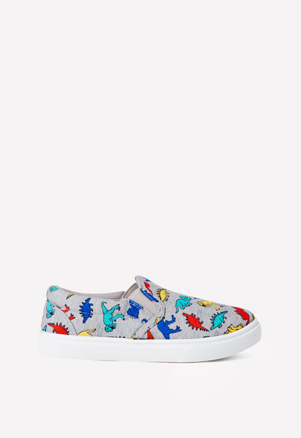 Dino Print Slip On Sneaker Grey Dino