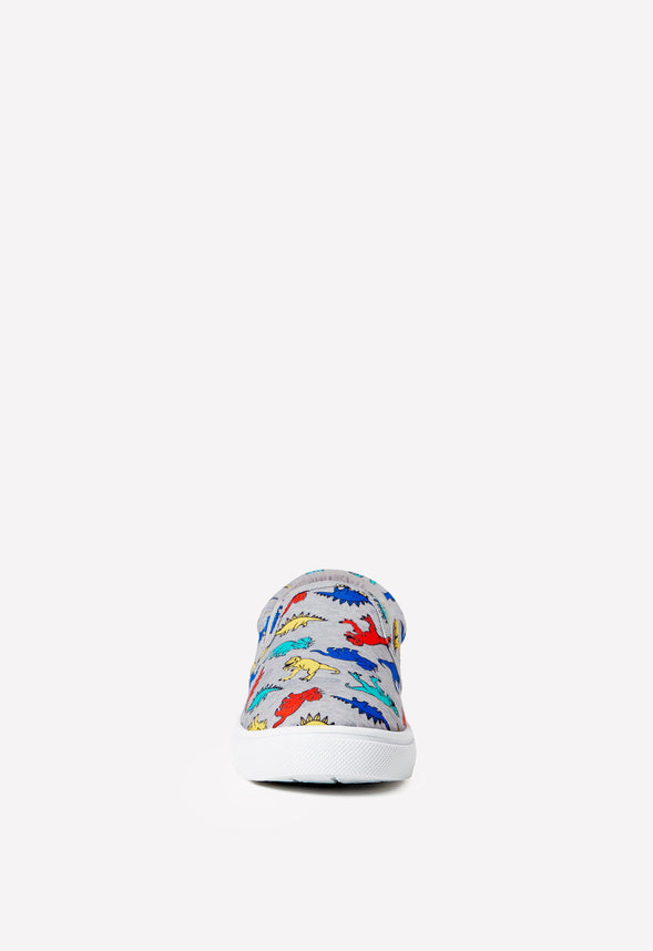 Dino Print Slip On Sneaker Grey Dino