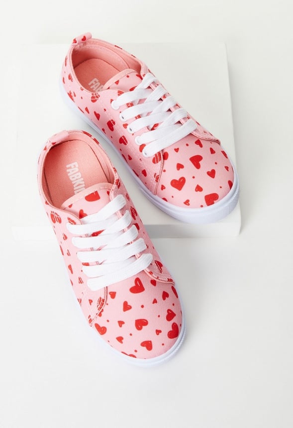 Mini Heart Lace Up Sneaker Pink