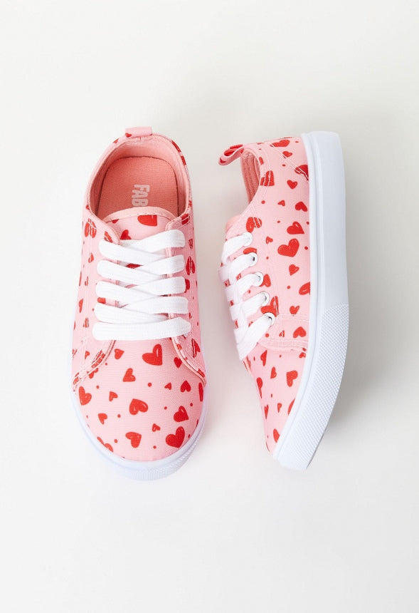 Mini Heart Lace Up Sneaker Pink