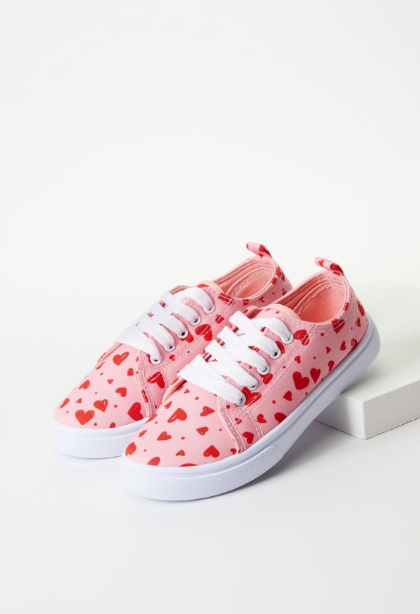 Mini Heart Lace Up Sneaker Pink